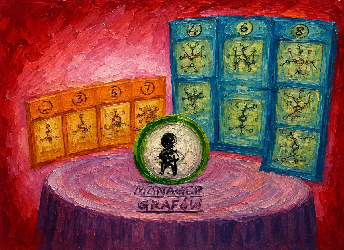 Rysunek: Manager Grafów — ilustracja metody Fast Learning Masterpiece.
