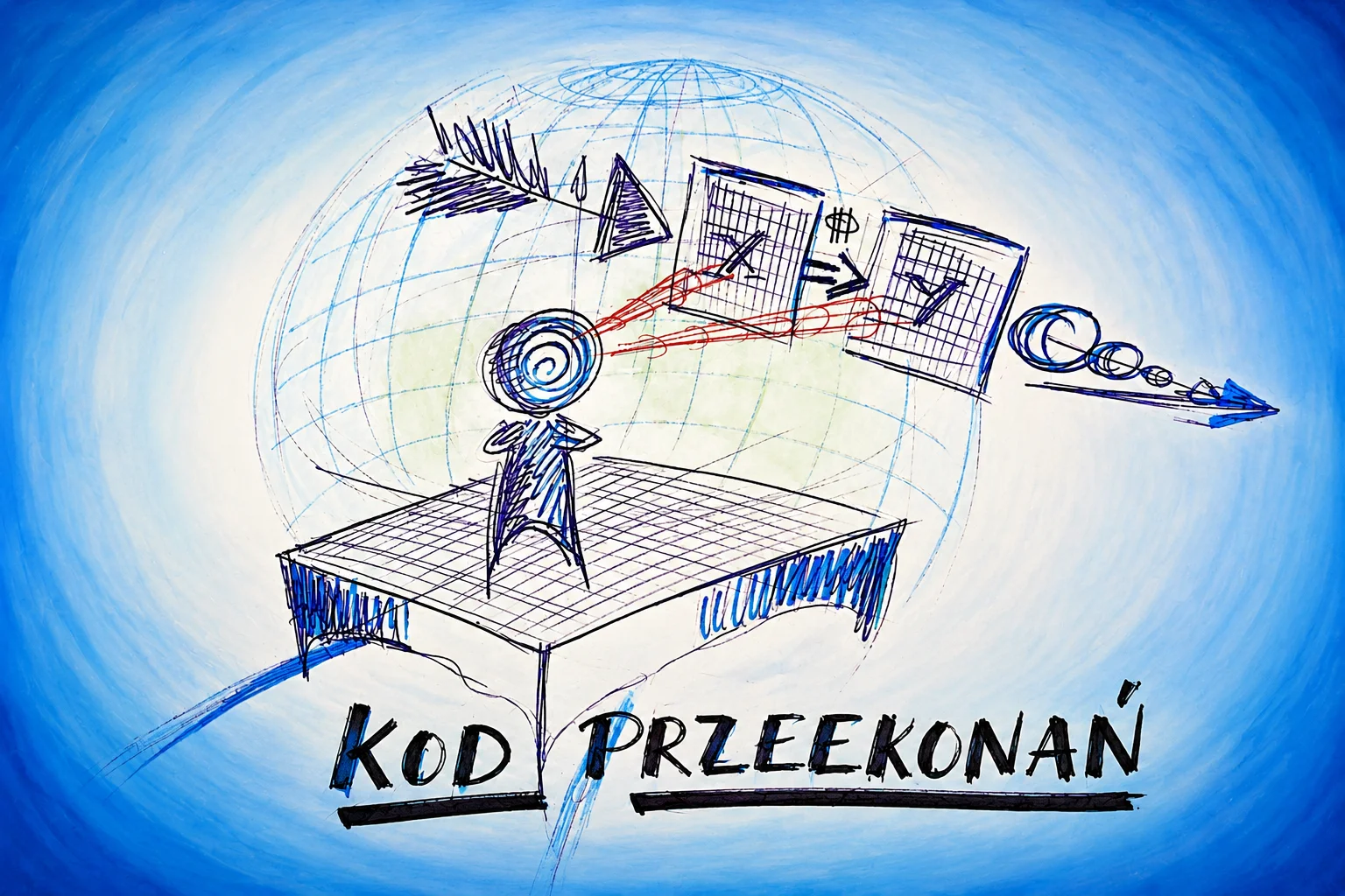 Rysunek: kod przekonań — ilustracja kursu Manager Szybkiej Nauki.